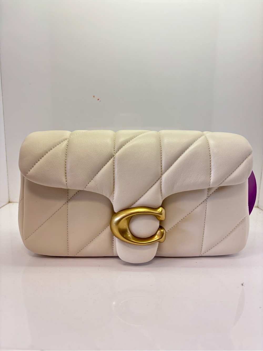 Coach Cream Quilted Tabby Leather bag